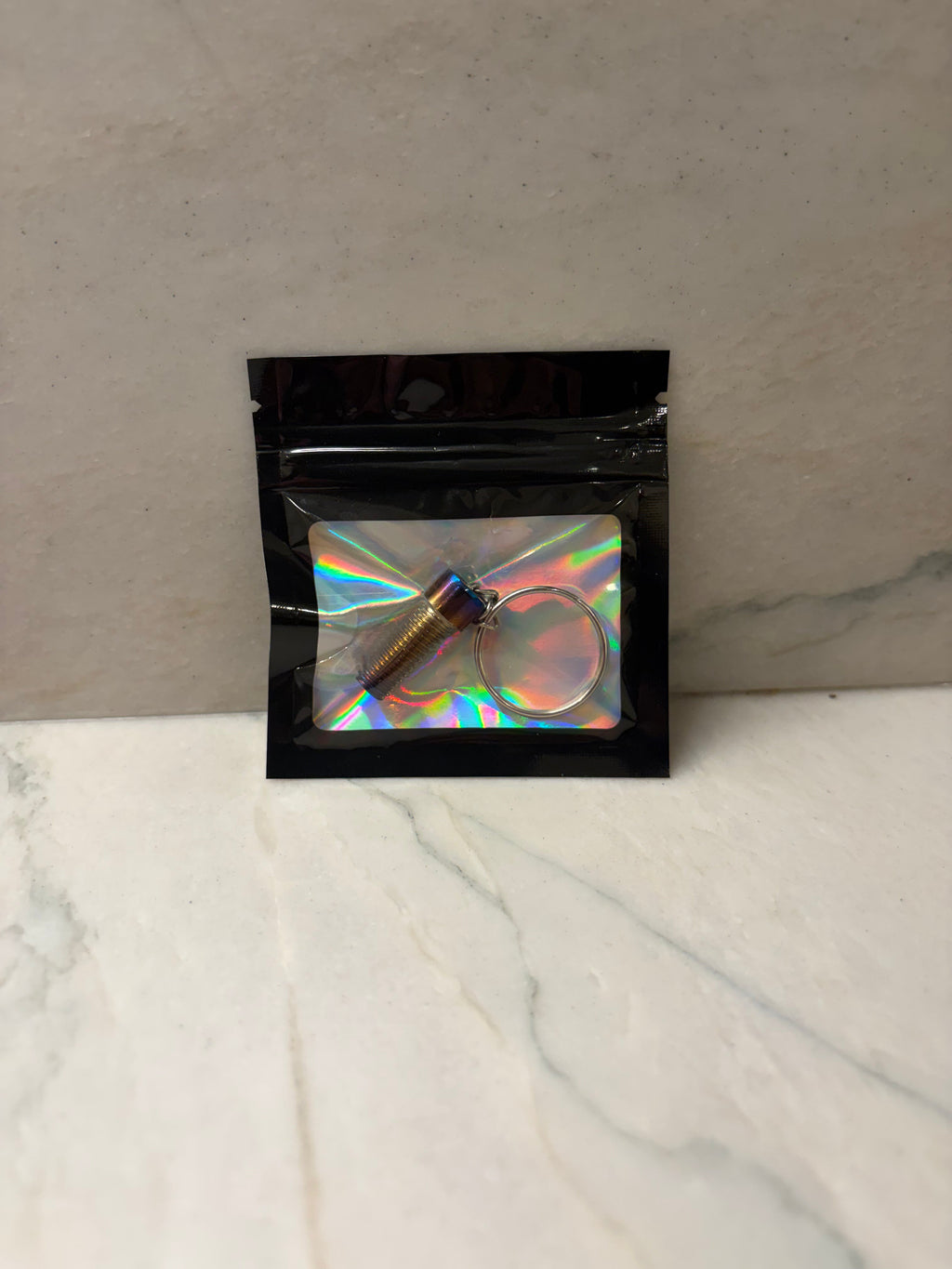 Large Burnt titanium keychain